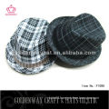 Checked fedora hat for boys black and white